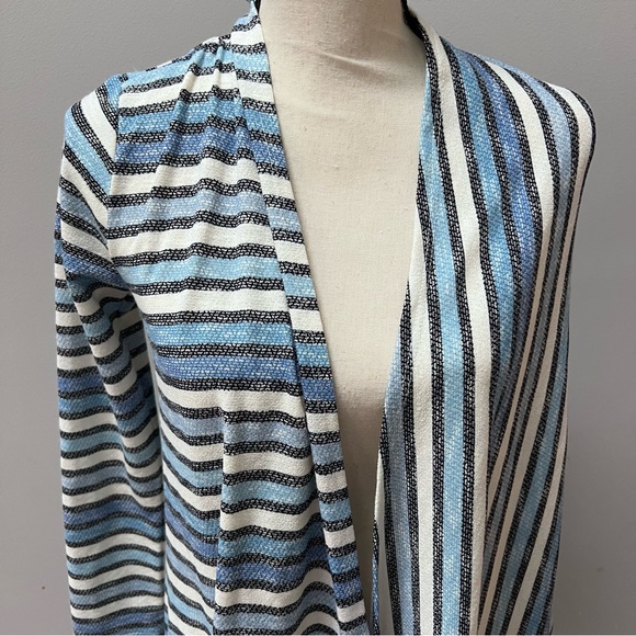 Anthropologie Sunday in Brooklyn Blue white and black striped Cardigan XS - Picture 3 of 10